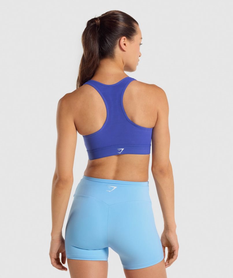 Women's Gymshark Lightweight High Support Sports Bra Blue | NZ 0ODASC